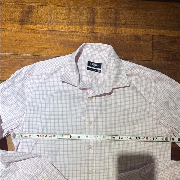Cafe Coton Paris Cotton Men’s Pink Checkered Dress Shirt size 15.75in 40 cm - Picture 4 of 7